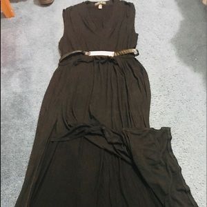 Black maxi split dress